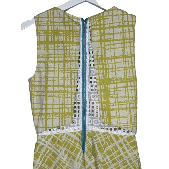 Walter Baker Women’s XS Yellow White Plaid Fit & Flare Sleeveless Dress - Picture 10 of 13